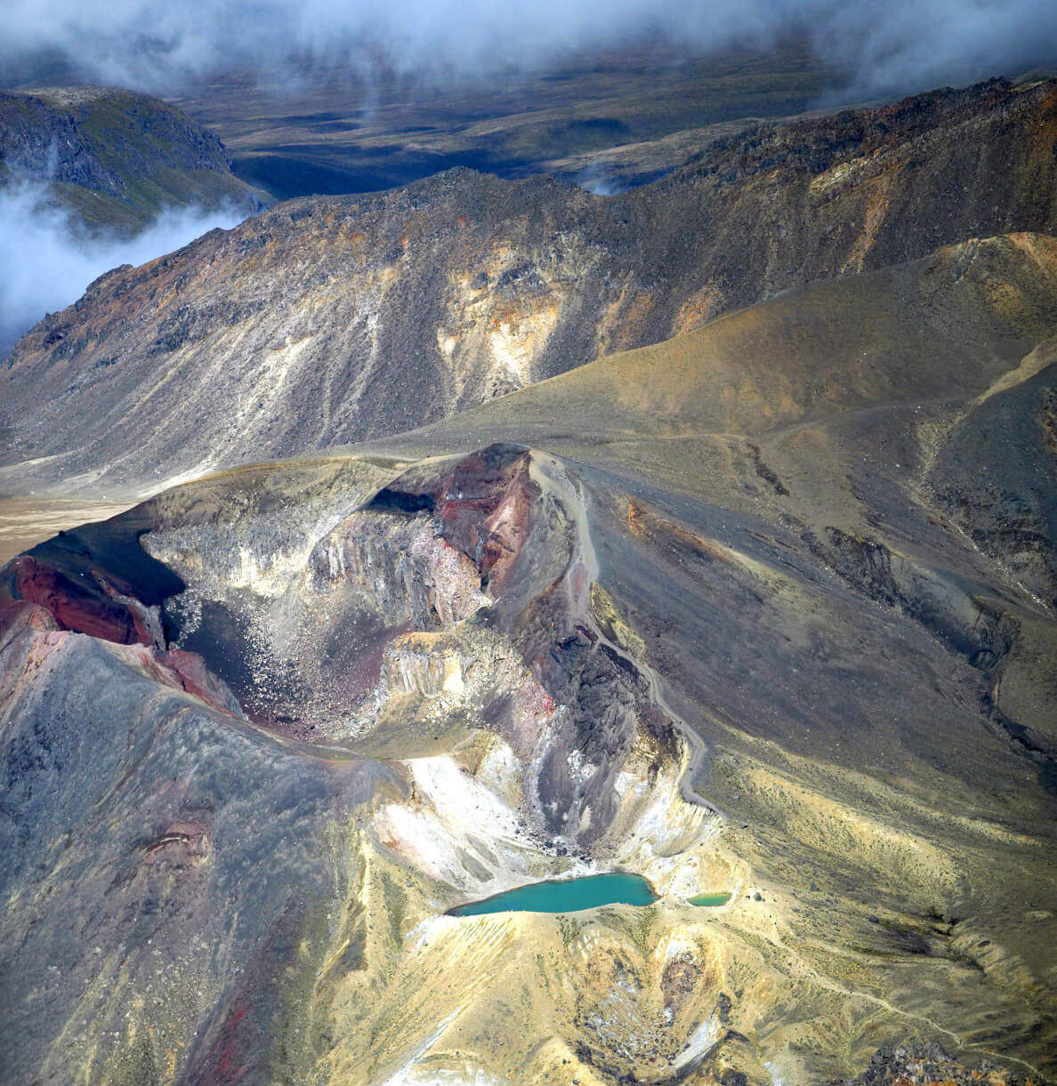 Tongariro Alpine Crossing Aerial View